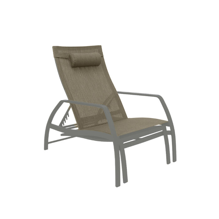 Jati & Kebon Vedia Deckchair | Aluminium quarzgrau matt / Ferrari Textilene taupe inkl. Nackenrolle – Bild 3